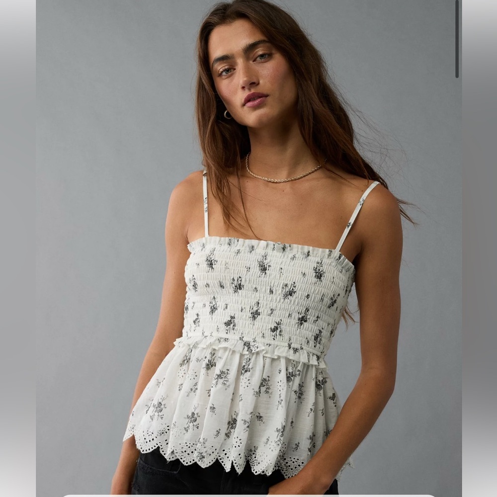 American Eagle Floral Tiered Tube Top NWT